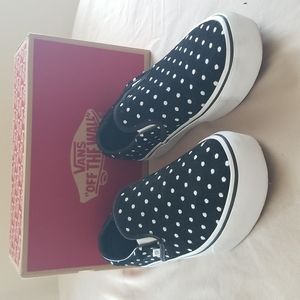 Polka dots black and white slip on Tennis Shoes size 11